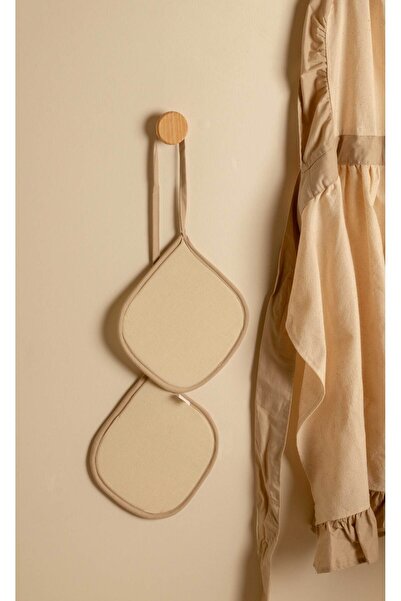 EMAYlab Mindy Pleated Vintage Kitchen Apron and Handle Set (with Adjustable Hanger)