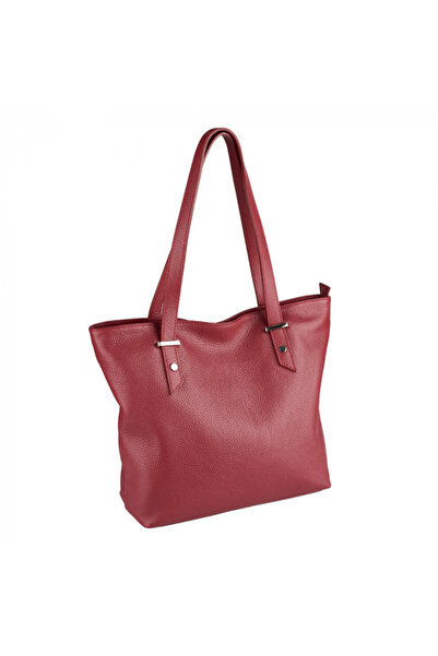 AZZURA Geanta Sandra, din piele 100% naturală rosu inchis