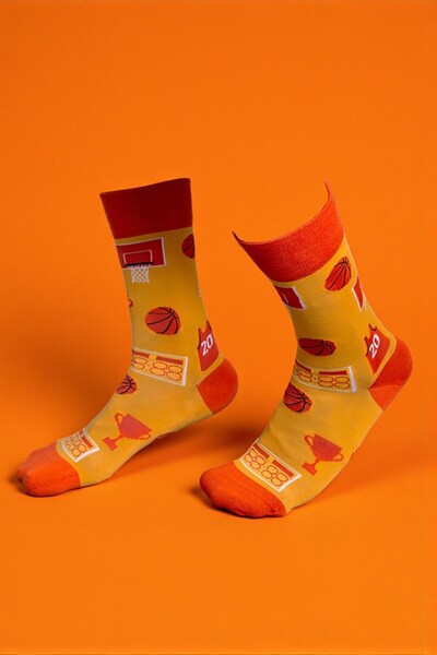 MRHERO 1014 Çok Renkli Unisex Tekli Basketbol Temalı Soket Çorap