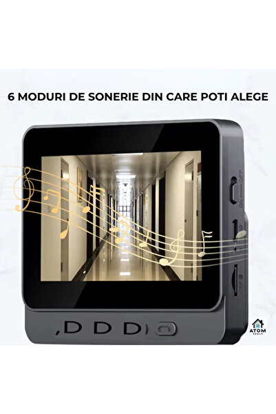 ATOM DEALS ATOM DEALS®️ Video Doorbell, 4.3" IPS, 720P, Two-Way Audio, IR Night Vision, Bluetooth