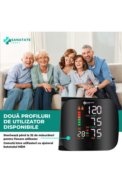 Sanatate Forte TensioPro Digital Blood Pressure Monitor with Voice Function