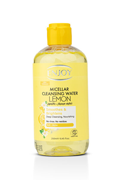 Enjoy ماء ميسيلار منظف بالليمون 250 مل - مزيل مكياج لطيف ومرطب.