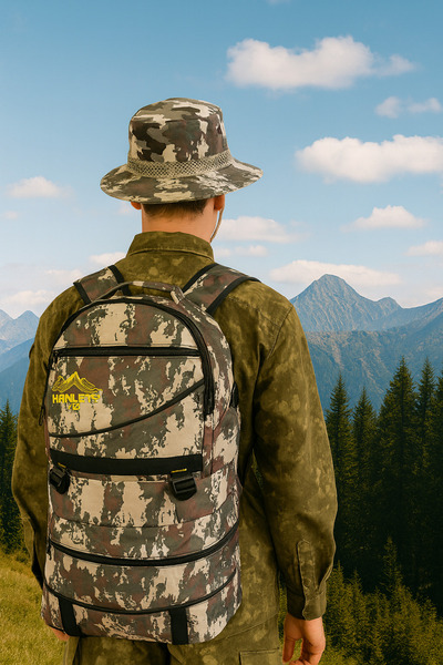 ÇANTA حقيبة ظهر مموهة سعة 60 لترًا للسفر والتخييم في الهواء الطلق