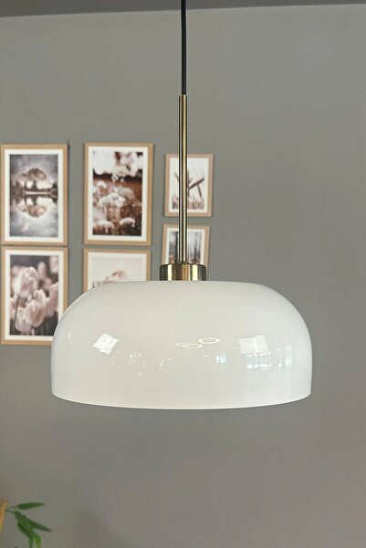 Bamyum Beyaz Rocha Metal Avize İnce Eskitme Başlık Salon Masaüstü Mutfak Tekli Avize Lamba Aydınlatma