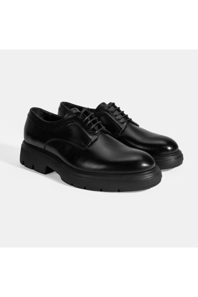 Desa Men's Black Laced Leather Classic Shoes
