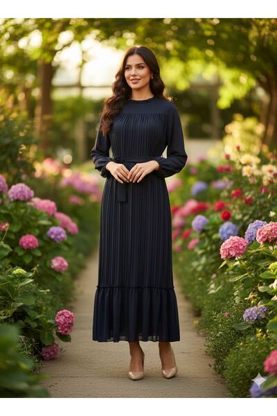 CYM Butik Pleated Chiffon Hijab Dress