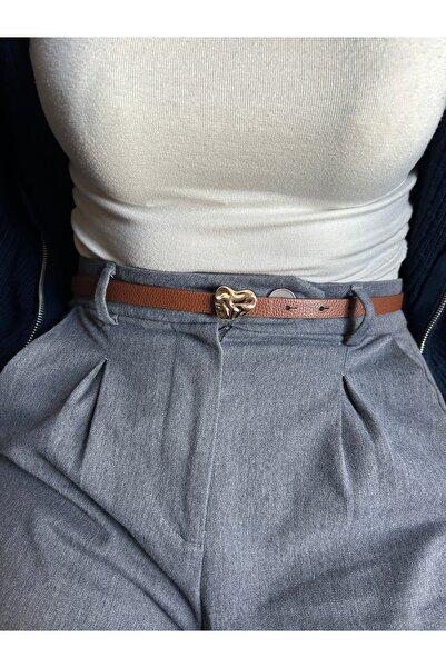 LİA KEMER حزام نسائي ذهبي اللون من لوجيك، مزخرف بنقش قلب بارز، حزام للسترة، حزام للملابس، حزام للبنطلون