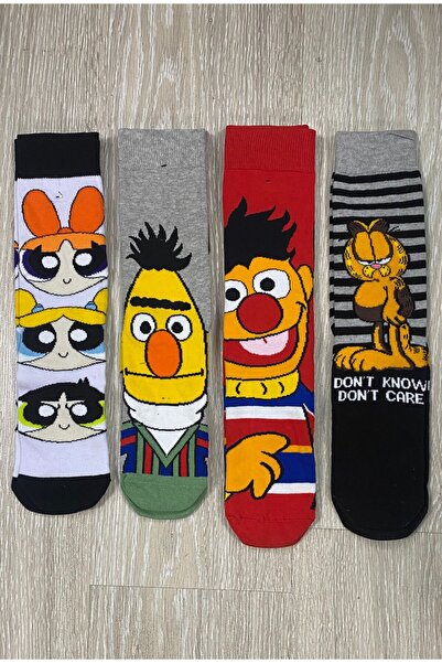 Esinti Мъжки чорапи Дамски чорапи Дълги цветни шарени чорапи с мирис 4 бр