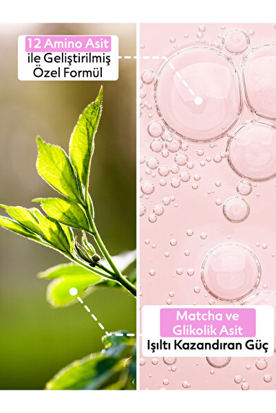 ASHLEY JOY Matcha Gloss Vegan | Glow Etkili | Glikolik Asit İçeren | Işıltı ve Parlaklık Veren | Şampuan 400 ml