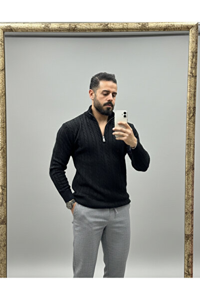 TUBA TOPTAŞ سترة رجالية بياقة عالية من التريكو