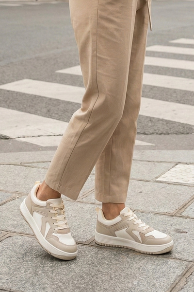 Marjin Γυναικεία αθλητικά παπούτσια Aryan Beige - Αθλητικά παπούτσια με ψηλή σόλα