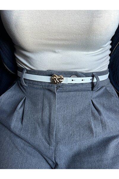 LİA KEMER حزام نسائي ذهبي اللون من لوجيك، مزخرف بنقش قلب بارز، حزام للسترة، ح...