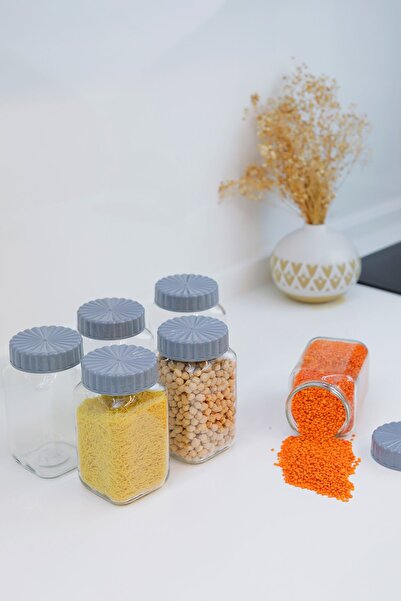 ZURİ DESİGN 6'lı Cam Kavanoz Seti - Gıda Saklama Kabı 800 ML