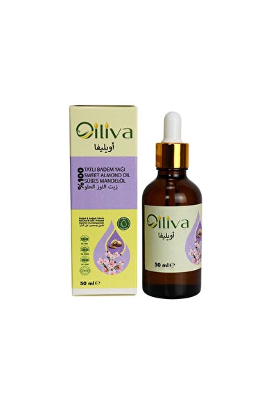OILIVA GIDA SAN. VE DIŞ TİC. LTD. ŞTİ. Tatlı Badem Yağı 50ml | Soğuk Sıkım & %100 Doğal | ISO & Kosher Sertifikalı