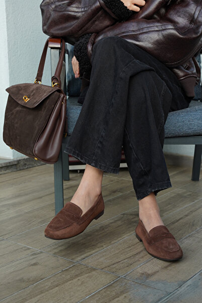 Marjin Дамски обувки от естествена кожа Rosme Coffee Suede