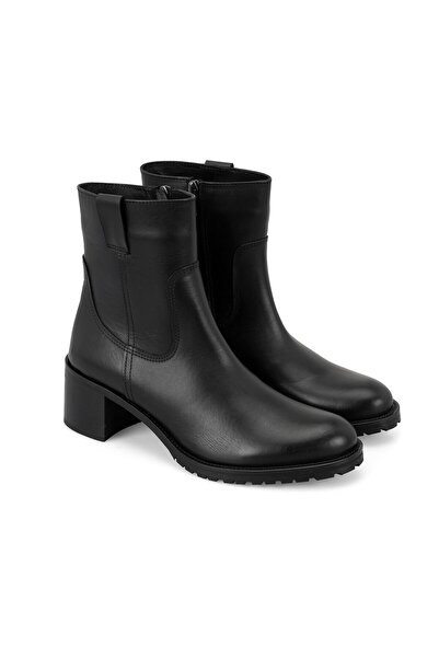 Desa Women's Black Heeled Leather Boots