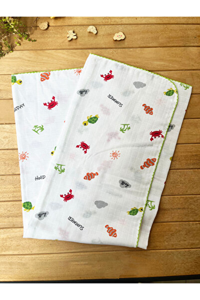İcon Misim 100% Cotton Muslin Baby Blanket Blanket – 90 X 80 Cm, Submarine Pa...