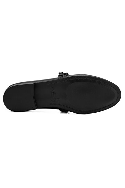 Desa Women's Black Leather Ballerinas