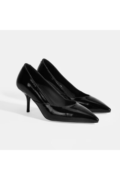Desa Kadın Siyah Rugan Topuklu Ayakkabı
