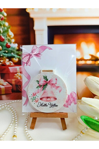 Nehir 10ADET-Yılbaşı Temalı Hediyelik Pleksi Yuvarlak Cep Aynası