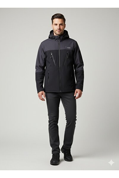 Mikro Tactical Tactical Softshell Infill Polar Liquid and Windproof Outdoor Winter Coat with Hood and Zipper