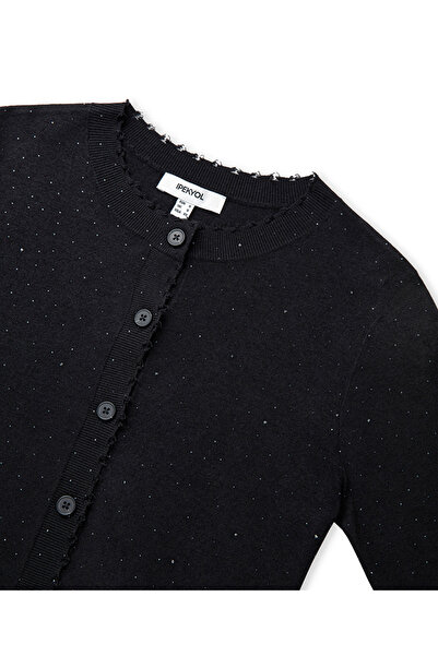 İpekyol Raw Edge Cardigan with Hotfix Print