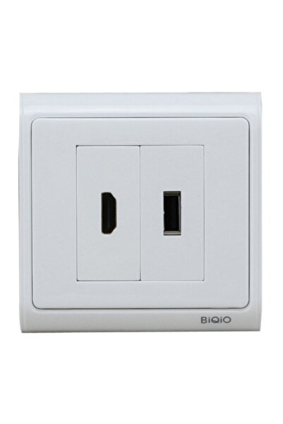 Mykablo Hdmı+usb 2.0 Dişi - Dişi Sıva Üstü Duvar Prizi