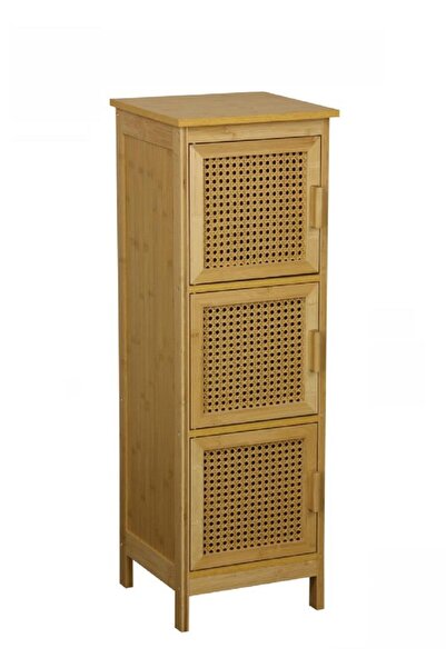 PANALI Panalı Bambu Rattan 3 Kapaklı Dolap BM02
