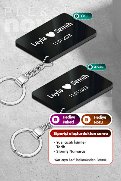 Personalized Heart and Date Keychain - Double Sided