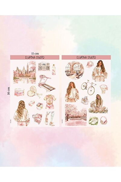 Flurina Studio Sporty Spring 2 Sayfa ŞEFFAF Sticker Seti
