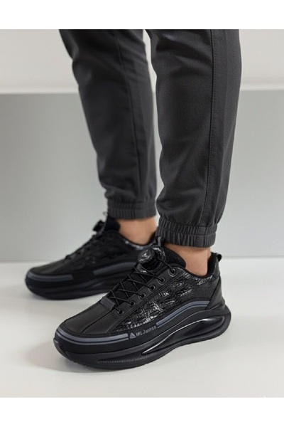 FK Spor Ayakkabı Mc Jamper 2250 Siyah Rugan Kroko Memory Taban Erkek Spor Aya...