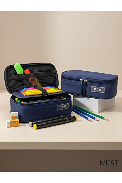 Nest Life Büyük Boy Lacivert Kalemlik Okul & Ofis Düzenleyici Fermuarlı Kalem...