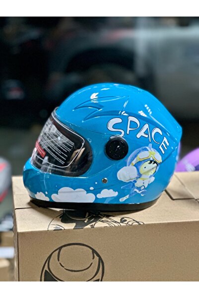 Palas Motor Motokaskk Çocuk Kaskı /Kapalı Kask / / Mavi Renk / 5-11 yaş uyumlu