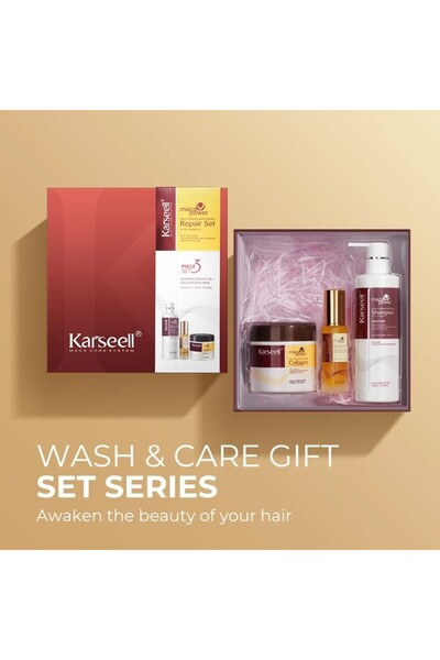 Karseell Collagen Premium Gift Set – Mask, Revitalizing Shampoo & Argan Oil