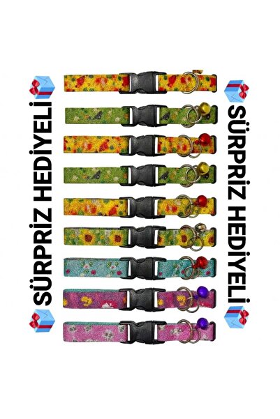 Genel Markalar Desenli Zilli Kedi Tasması