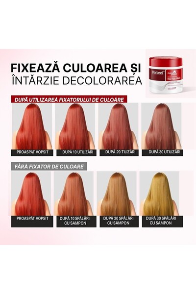 Karseell Red Hair Mask - Hydrating & Revitalizing, Fixes Color and Restores Shine, 500ml