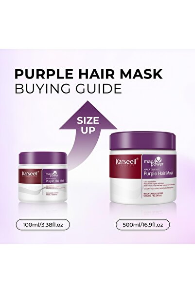 KARSEELL Mască de păr mov 100 ml - Toner anti-gălbui pentru păr blond