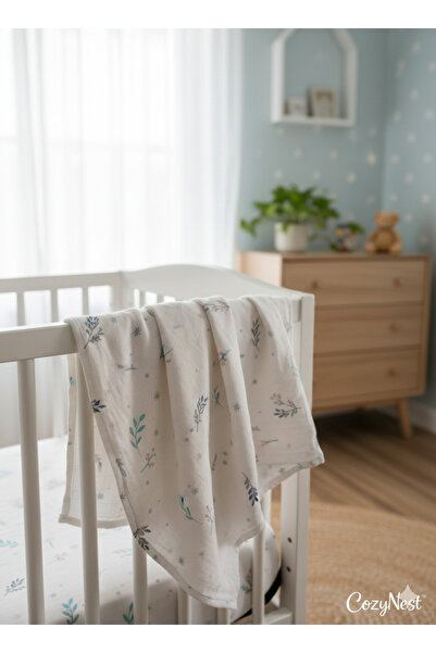 LEBUAS بطانية أطفال من الموسلين العضوي 100% متعددة الأغراض، بطانية موسلين منقوشة