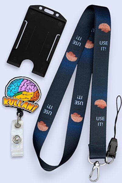 MİLLENEX Beyin Yaka Kartı Boyun Askı İpi 3 lü Set Boyun İpi Yoyo Yaka Dikey K...