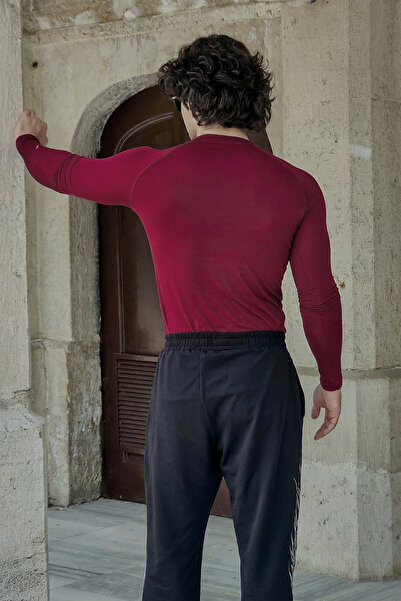 Liber Βασικό μακρυμάνικο μπλουζάκι συμπίεσης (CLARET RED)