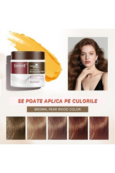 Karseell Hair Mask for Brown Hair - 500 ml, Shine, Durable Color Fixation & Hydration