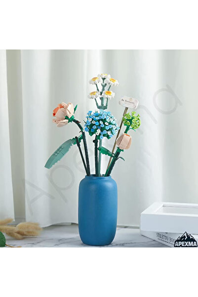 Loz blok Çiçek Buketi Yapım Seti 680 Parça - Papatya/Ortanca/Gül/Gül Goncası Set