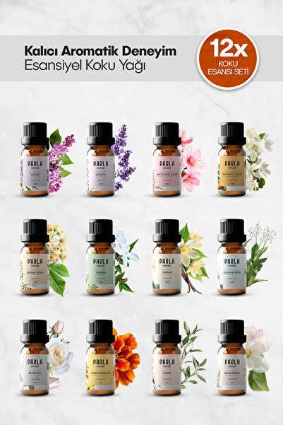 Parla Concept Çamaşır Yün Kurutma Topu İçin Koku Seti -10 ml - 12 Adet - Esansiyel Uçucu Yağ