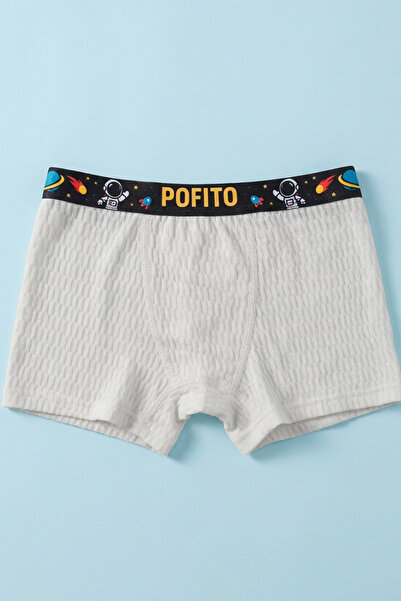 Pofito 4-Pack Gray Boys' 97% Cotton Boxer Breathable Boxer
