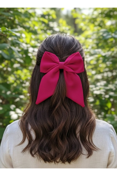 Toka Delisi Fuşya Kadin Renkli Otomatik Fiyonk Toka, El Yapımı Toka, Yetişkin...