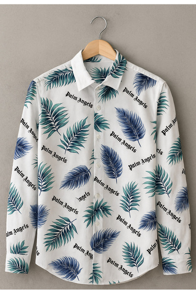 YusGos Men's Regular Fit Regular Collar Long Sleeve Easy Iron Patterned Premium Cotton Shirt White 2XL