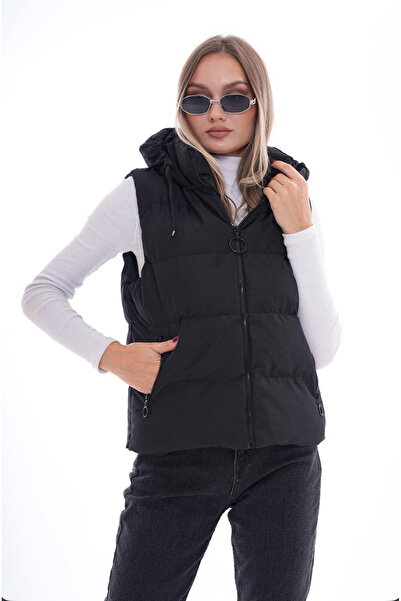 Noa Noa Vestă pufă Boyfriend oversize cu glugă