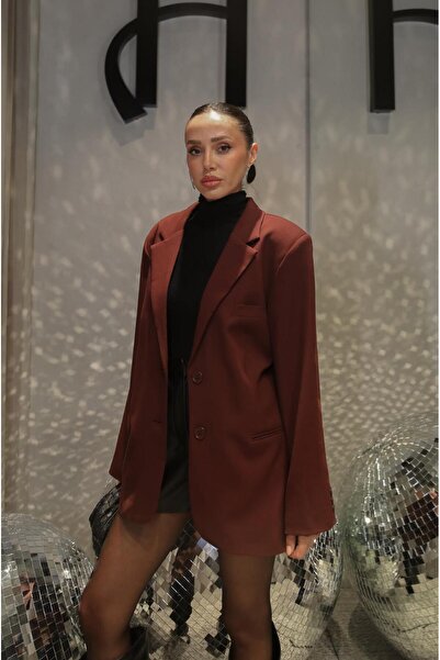 Havoş Μπουφάν Claret Red Oversize Blazer