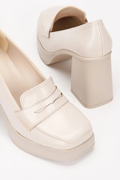 Miss Mitto Γυναικείο μπεζ ματ λουστρίνι Loafer Νέο στυλ, ελαφρύ και ψηλοτάκουνο casual παπούτσι