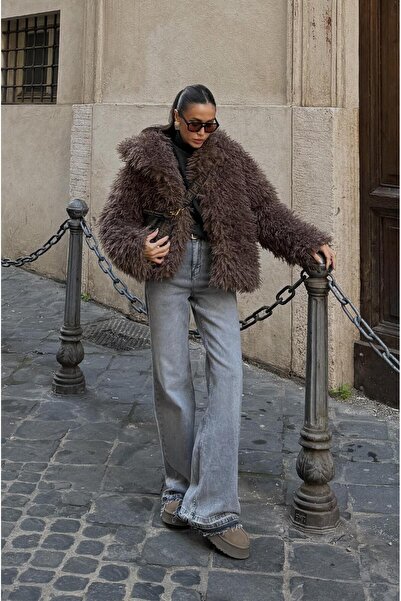 Havoş Καφέ μπουφάν από συνθετική γούνα Powell